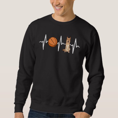 Basketball Finnish Spitz Heartbeat Dog Sweatshirt