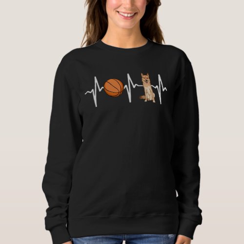 Basketball Finnish Spitz Heartbeat Dog Sweatshirt
