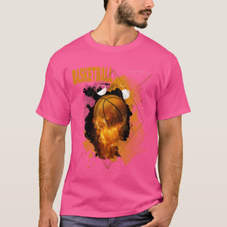 Basketball Fire Player Sports Fan Vintage Retro fu T-Shirt