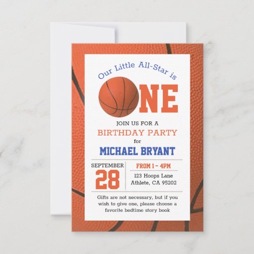 Basketball First Birthday Invitation | Zazzle