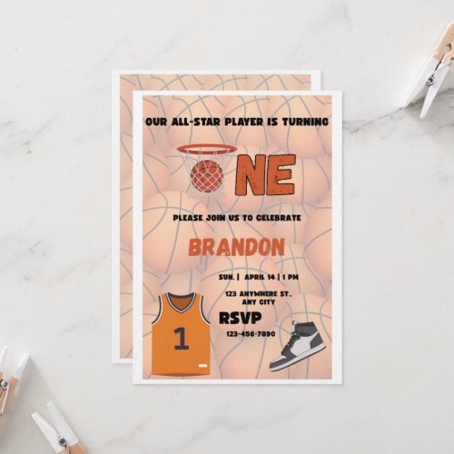 Basketball First Birthday Invitation | All Star