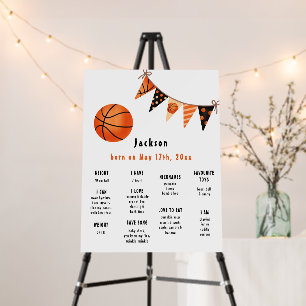 Basketball First Birthday Milestone Birthday Foam Board