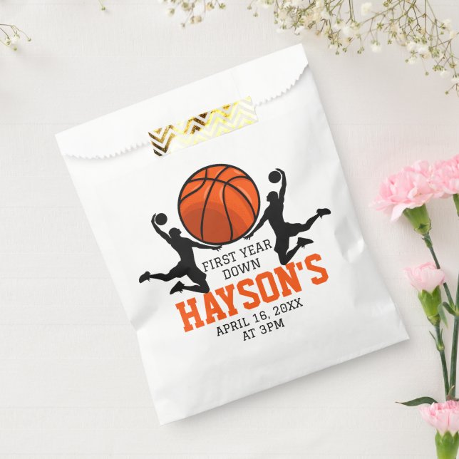 Basketball First Year Down 1st Birthday Favor Bag (Sealed)