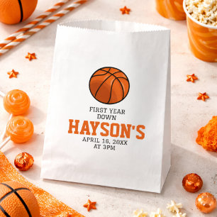 Basketball First Year Down 1st Birthday Favor Bag