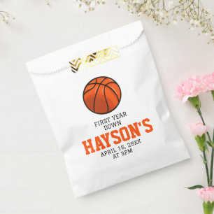 Basketball First Year Down 1st Birthday Favor Bag