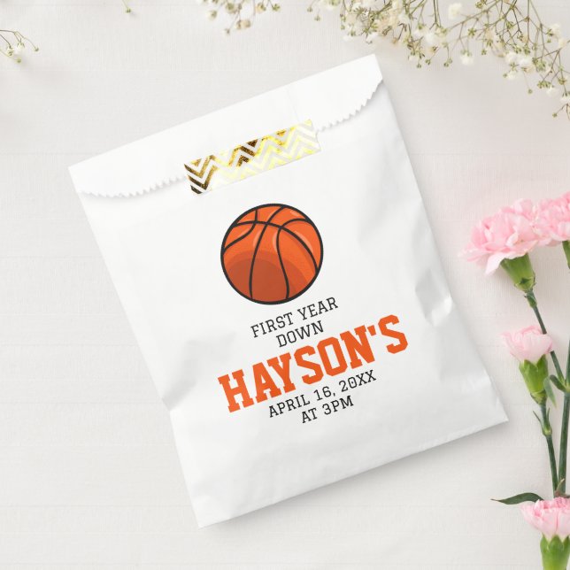 Basketball First Year Down 1st Birthday Favor Bag (Sealed)