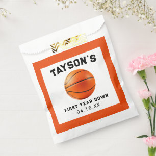 Basketball First Year Down 1st Birthday Favor Bag