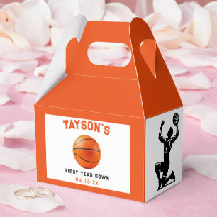 Basketball First Year Down 1st Birthday Favor Boxes