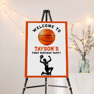 Basketball First Year Down 1st Birthday  Foam Board