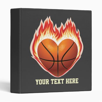 Basketball Flame Binder (personalized) by MadeForMe at Zazzle