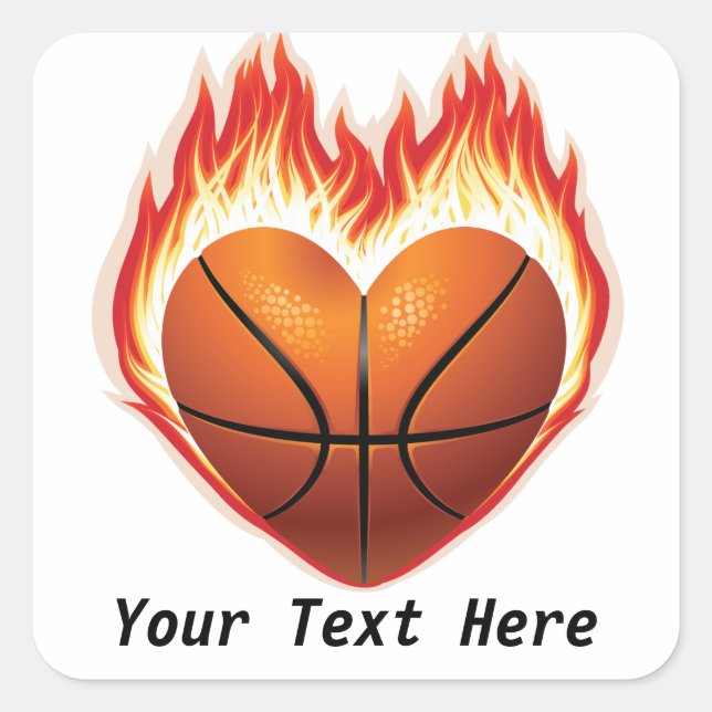 Basketball Flame Customizable Stickers (Front)