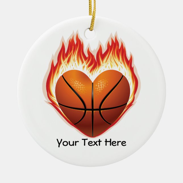 Basketball Flame Ornament (personalized) (Front)