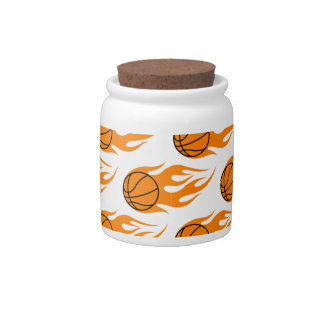 Basketball Flame Pattern Print Candy Jar 