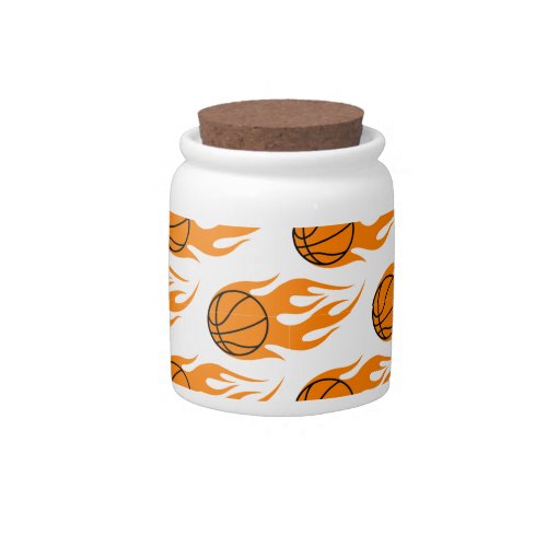 Basketball Flame Pattern Print Candy Jar 