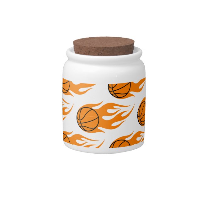 Basketball Flame Pattern Print Candy Jar  (Front)