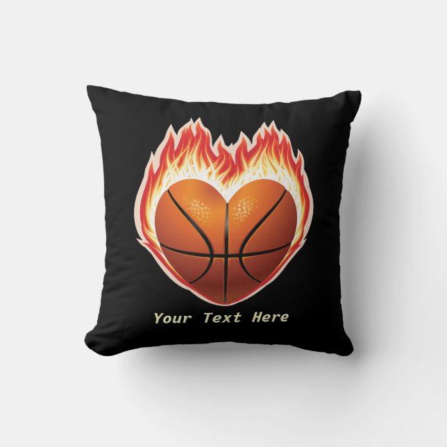 Basketball Flame Throw Pillow (Front)