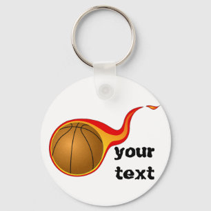 basketball flaming keychain