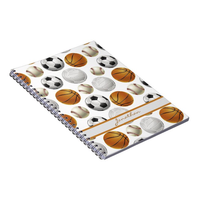 Basketball Football Baseball Water Polo Ball Sport Notebook (Right Side)