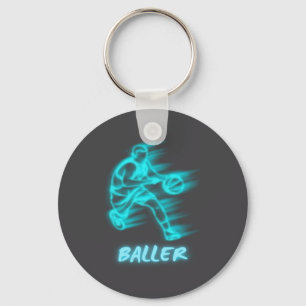 Basketball For Boys Or Men Baller Cool Artsy Grap  Keychain