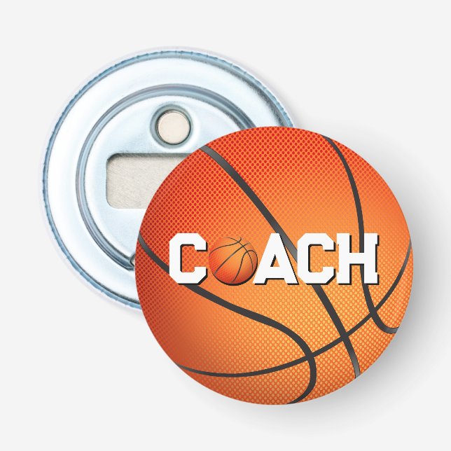 Basketball for Coach Bottle Opener (Front)