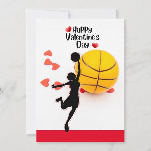 Basketball for Valentines Day  with love    Holiday Card