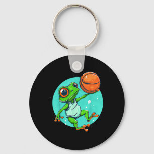 Basketball Frog Artwork Toad Watercolor Basketball Keychain