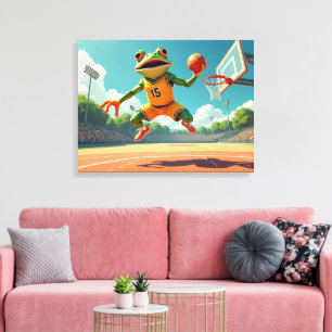 Basketball Frog canvas print