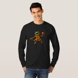Basketball Frog men black long sleeve T-shirt