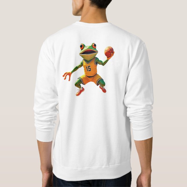 Basketball Frog men white sweatshirt back (Back)