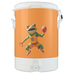 Basketball Frog orange beverage cooler 10 gal
