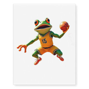 Basketball Frog temporary tattoo large