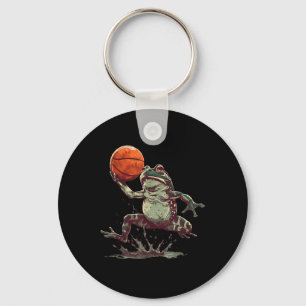 Basketball Frog Toad Watercolor Basketball Hoop An Keychain