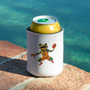 Basketball Frog white can cooler