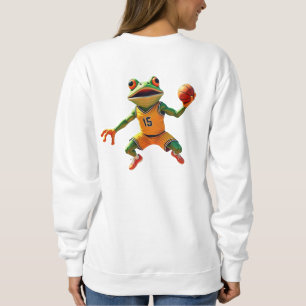 Basketball Frog women white sweatshirt back