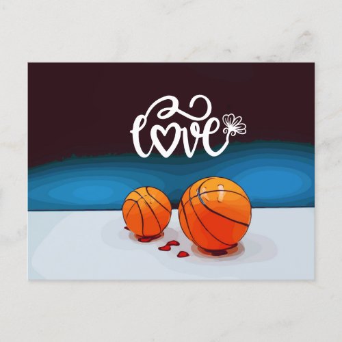 Basketball  from Player with Love Valentines Day  Holiday Postcard