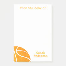 Basketball From The Desk of Coach Personalized Post-it Notes