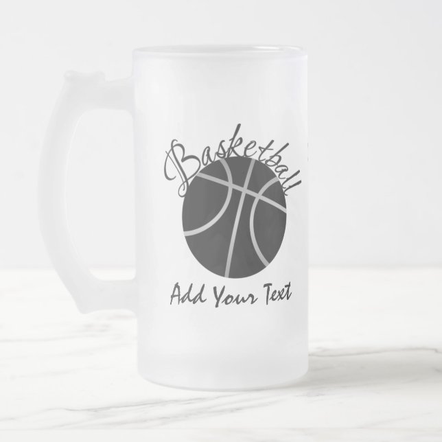 Basketball Frosted Glass Beer Mug (Left)