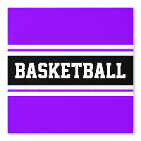 BASKETBALL Fun Bright Purple Black White Stripes 