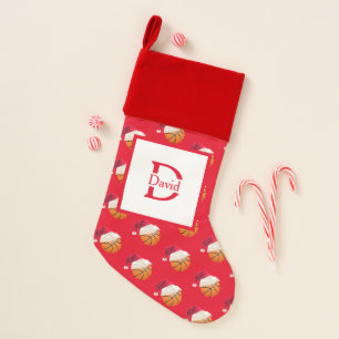 Basketball Funny Monogram Christmas Stocking