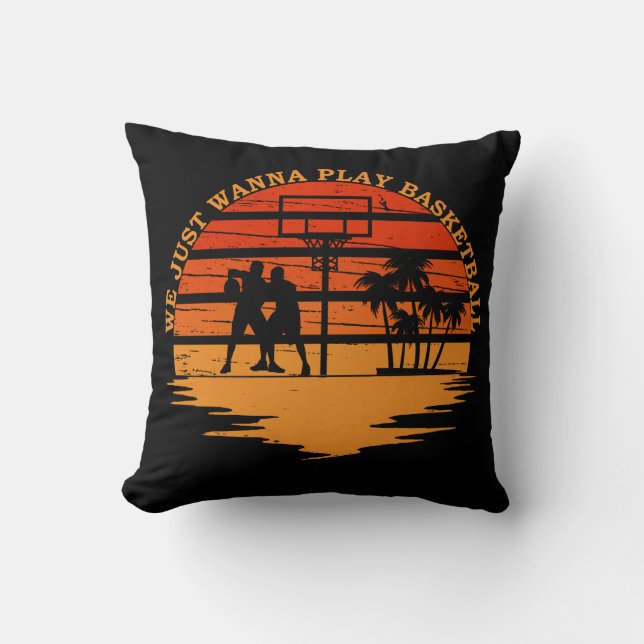 Basketball funny saying throw pillow (Front)