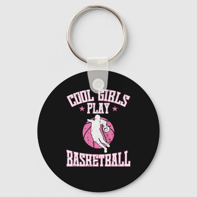 Basketball für Mädchen "Cool Girls play Basketball Keychain (Front)
