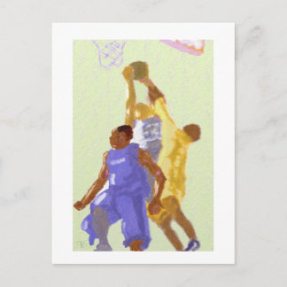 Basketball Game Art Postcard