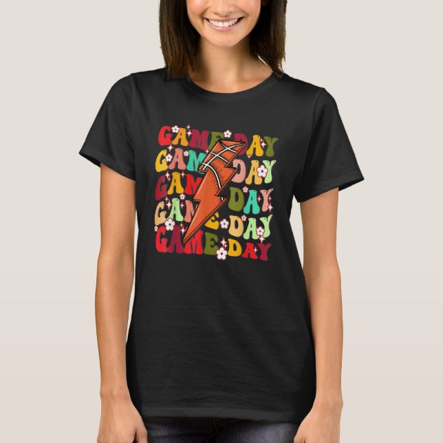 Basketball Game Day Team Sports Basketballl Mom Ga T-Shirt (Front)