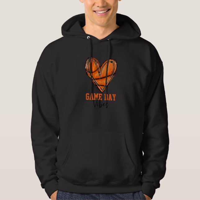 Basketball Game Day Vibes Basketball Mom Basketbal Hoodie (Front)