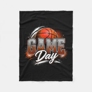 Basketball game day vibes game day basketball fleece blanket