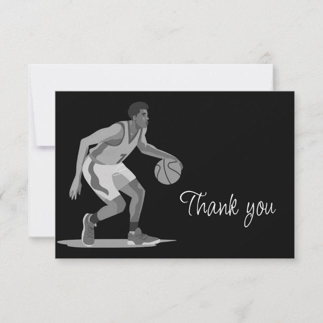 Basketball Game Game Thank you Card (Front)