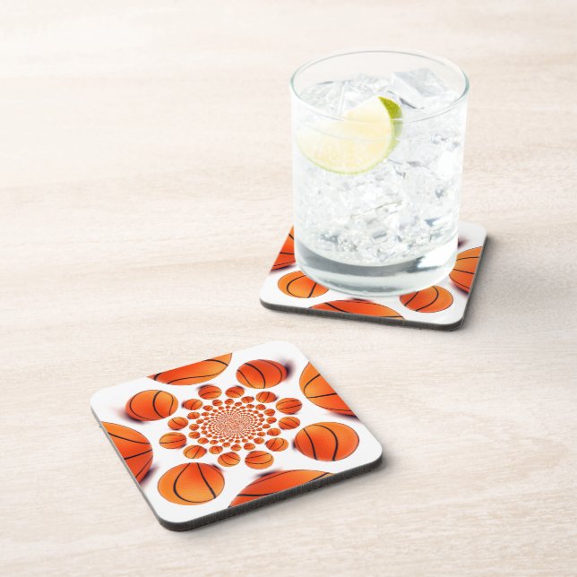 Basketball Game of Champions: Court Vision Kaleida Beverage Coaster (Right Side)