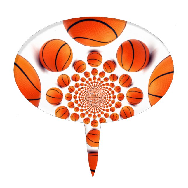 Basketball Game of Champions: Court Vision Kaleida Cake Topper (Front)