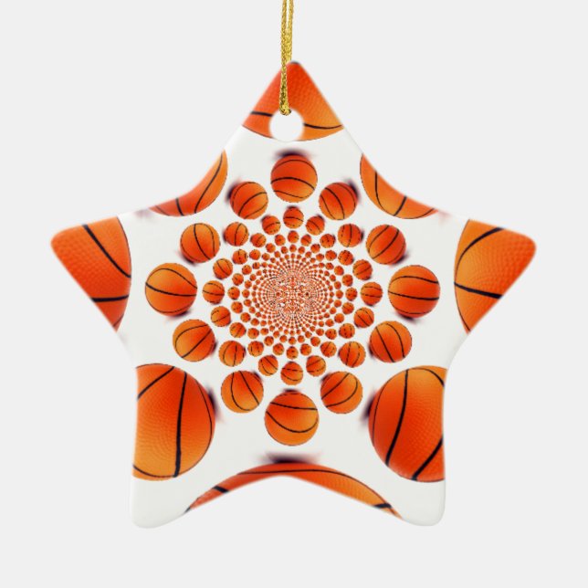 Basketball Game of Champions: Court Vision Kaleida Ceramic Ornament (Front)