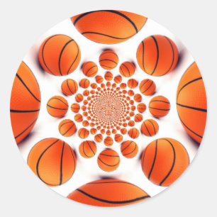 Basketball Game of Champions: Court Vision Kaleida Classic Round Sticker